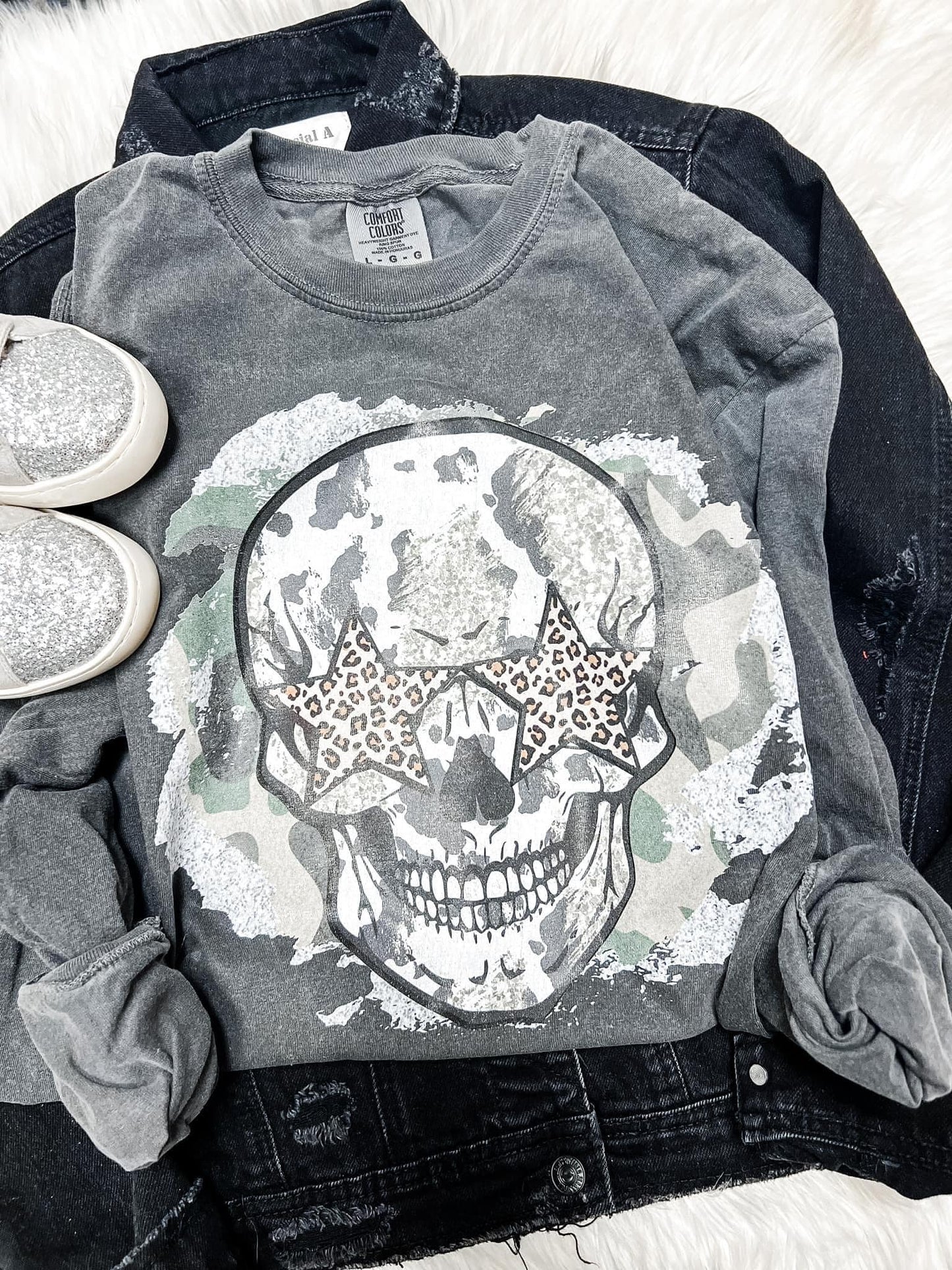 Camo Skull Long Sleeve Tee