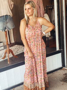 Salmon Floral Maxi