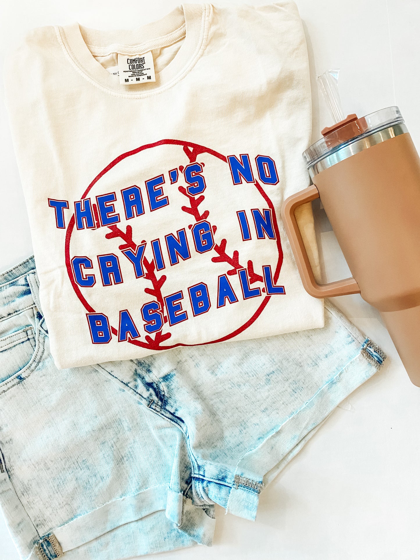 No Crying Baseball Tee