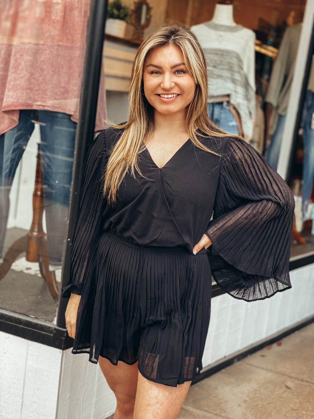 Black Flutter Romper