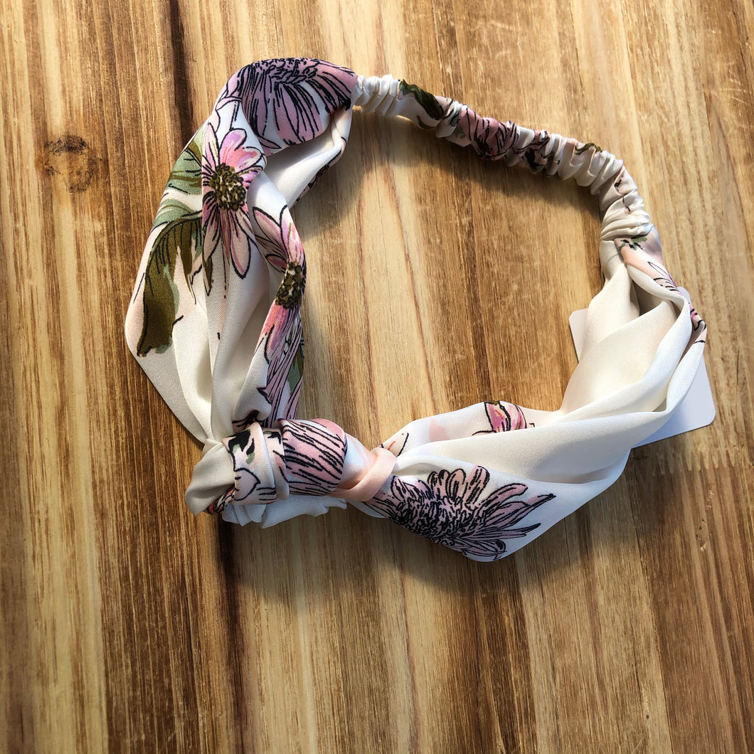 White floral headband