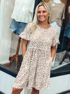 Mocha Leo Babydoll Dress