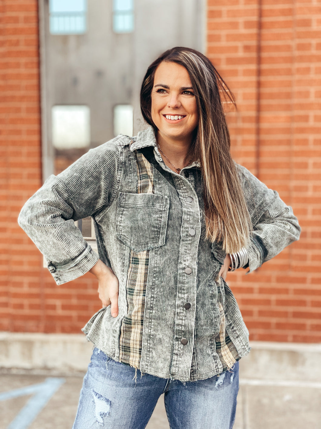 Plaid Insert Shacket