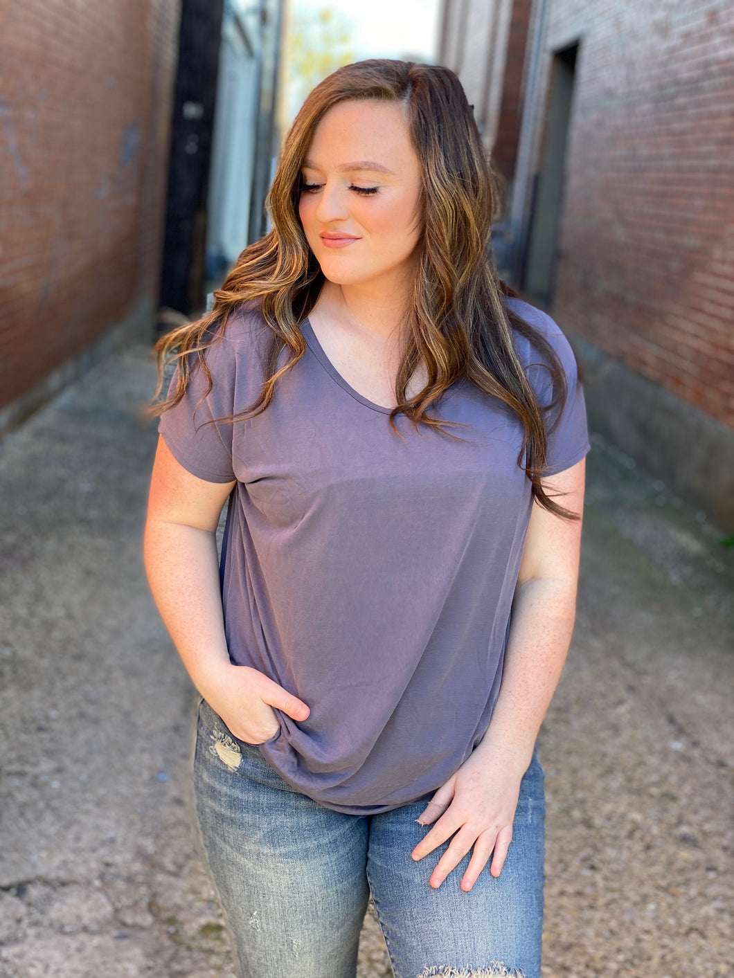 GREY DRAPE BACK