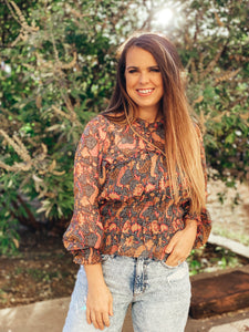 Midnight Paisley Top