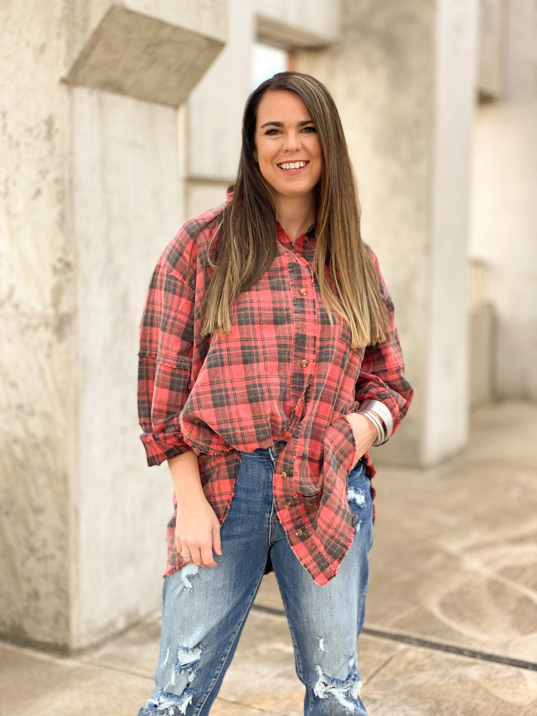 Oversized Faded Flannel