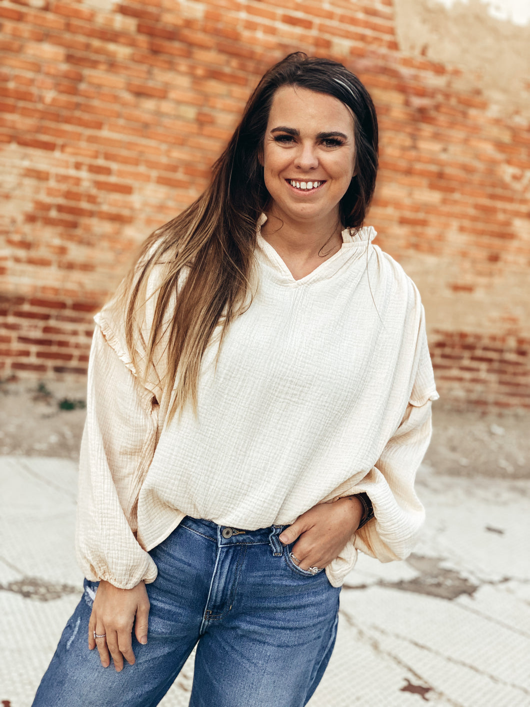 Essential Solid Crinkle Top