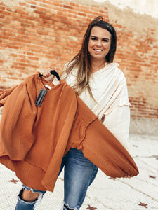 Essential Solid Crinkle Top