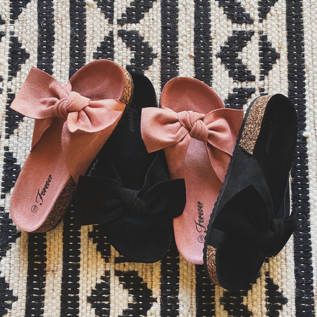 Suede Bow Sandal