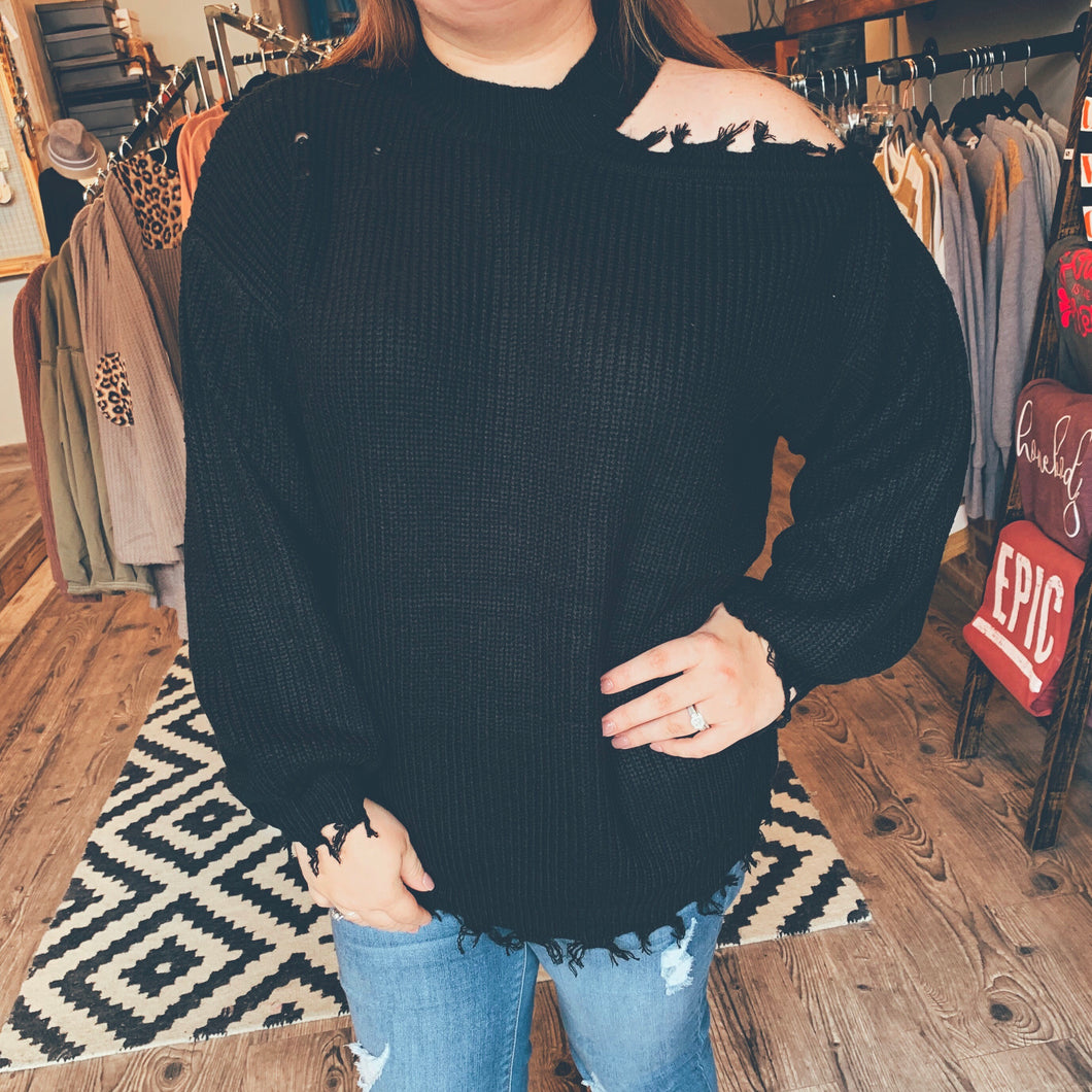 Shy Shoulder Sweater
