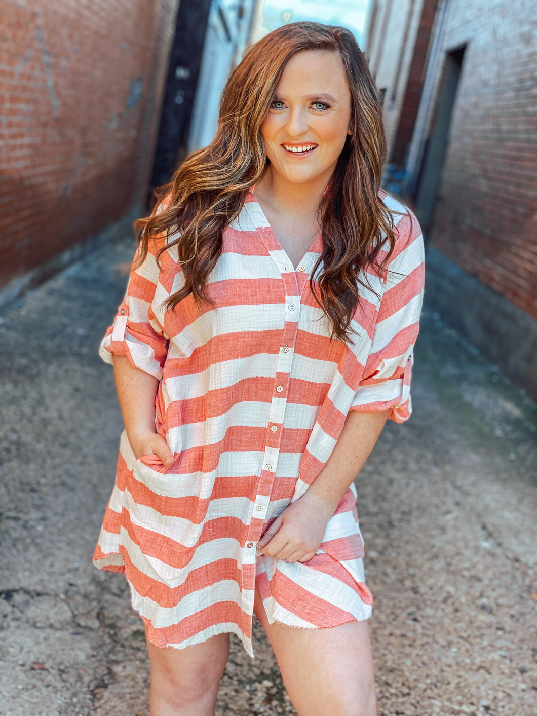 STRIPE COTTON DRESS