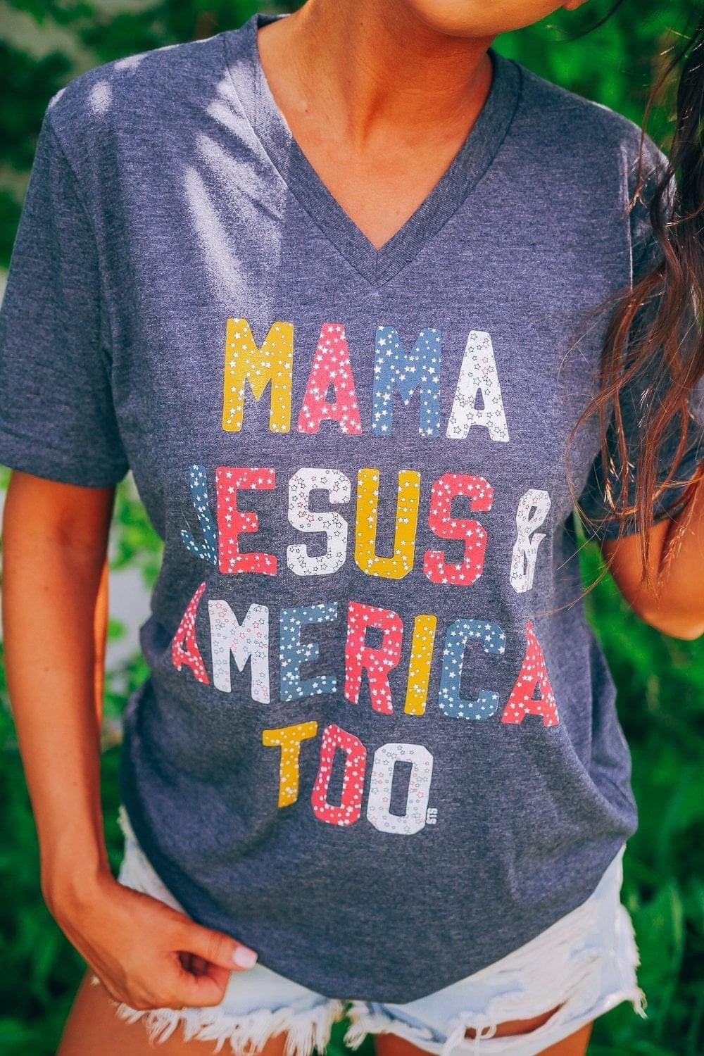 Mama Jesus & America Tee