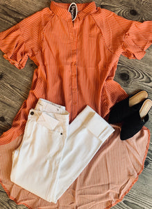 Sophia Stripe Hi-Low Shirt