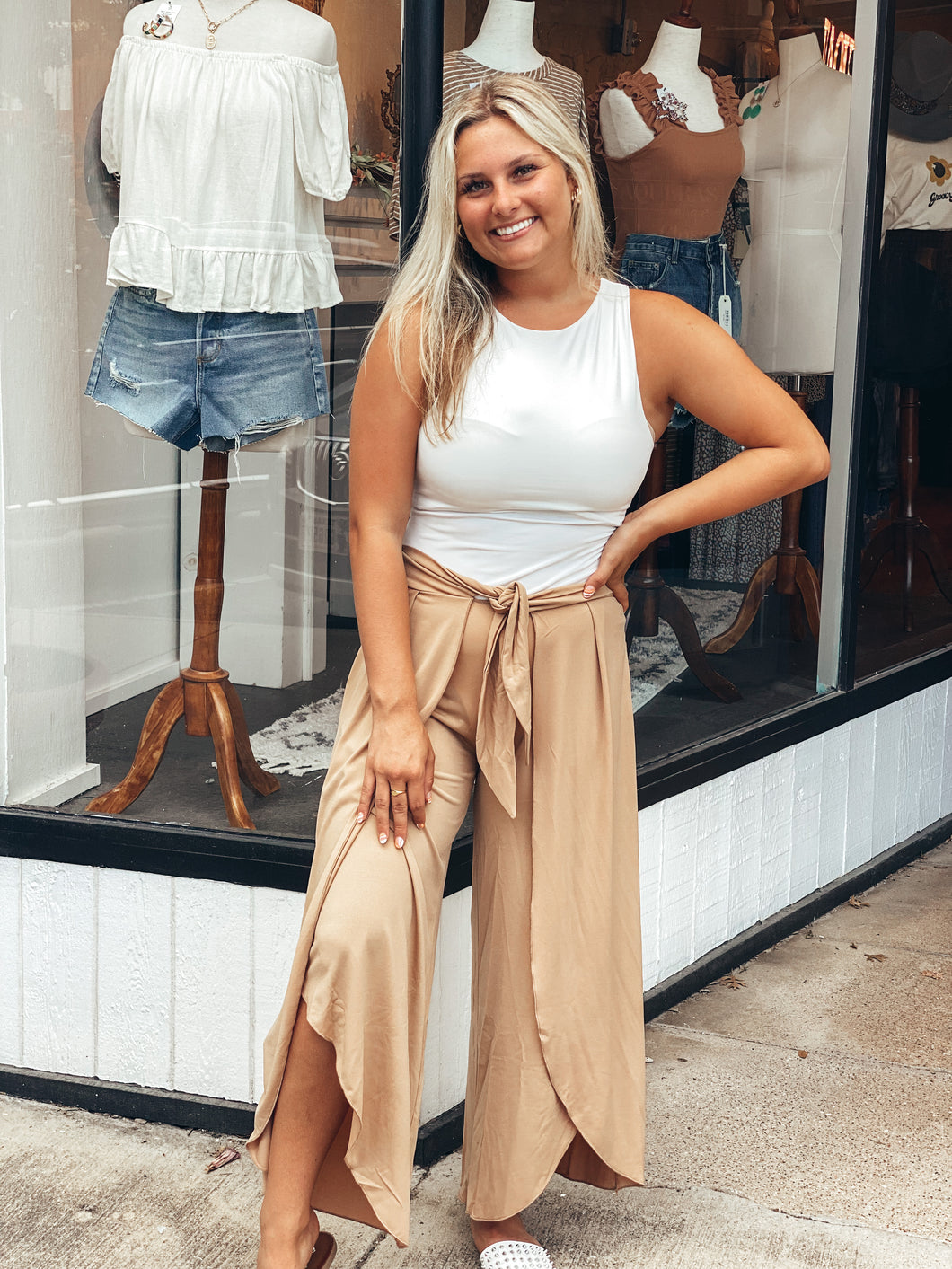Taupe Flowy Pants