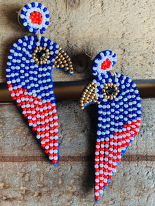 Patriotic Parrot Earrings