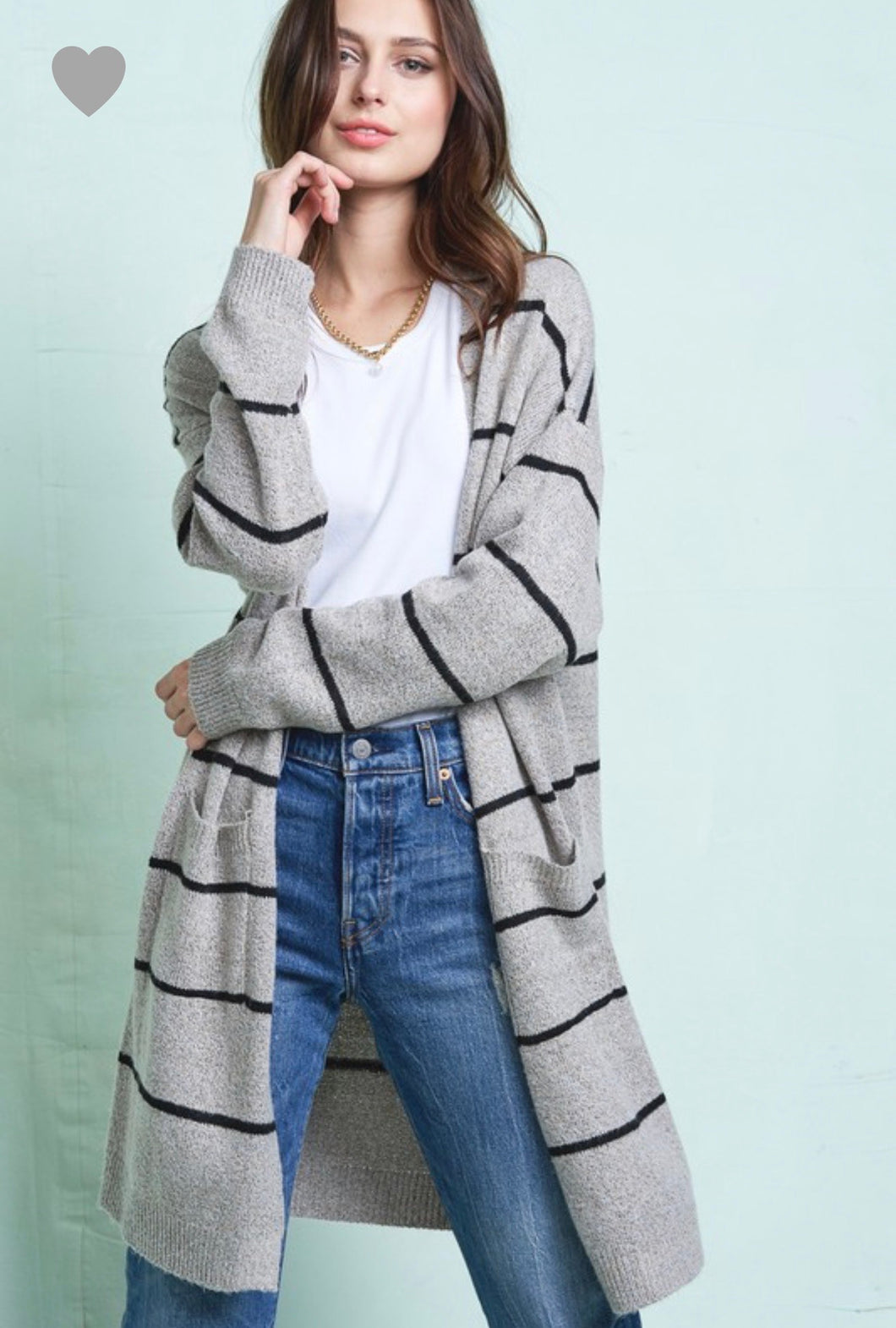 Heather stripe cardi
