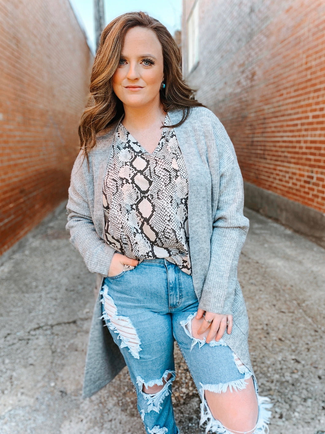 Heather Grey Solid Cardigan