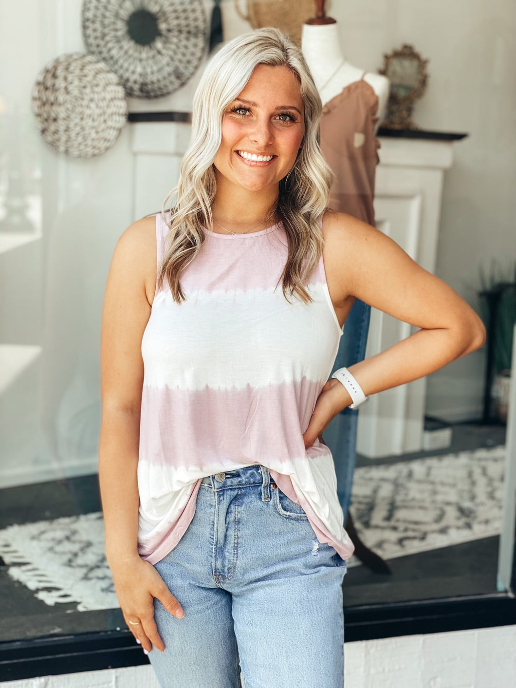 Stripe Tie Dye Tank