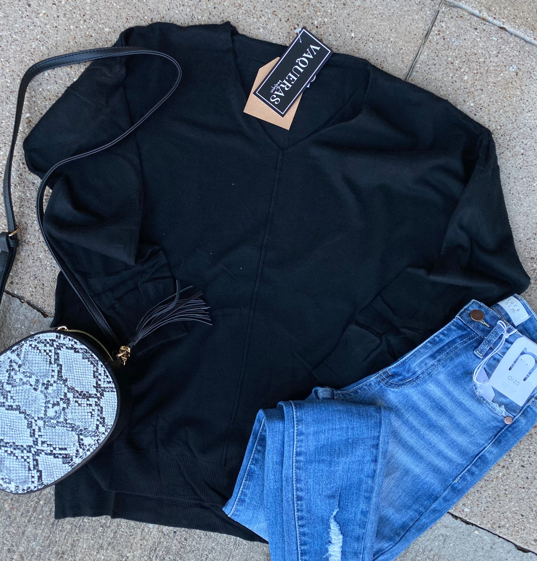 Black Vneck Sweater