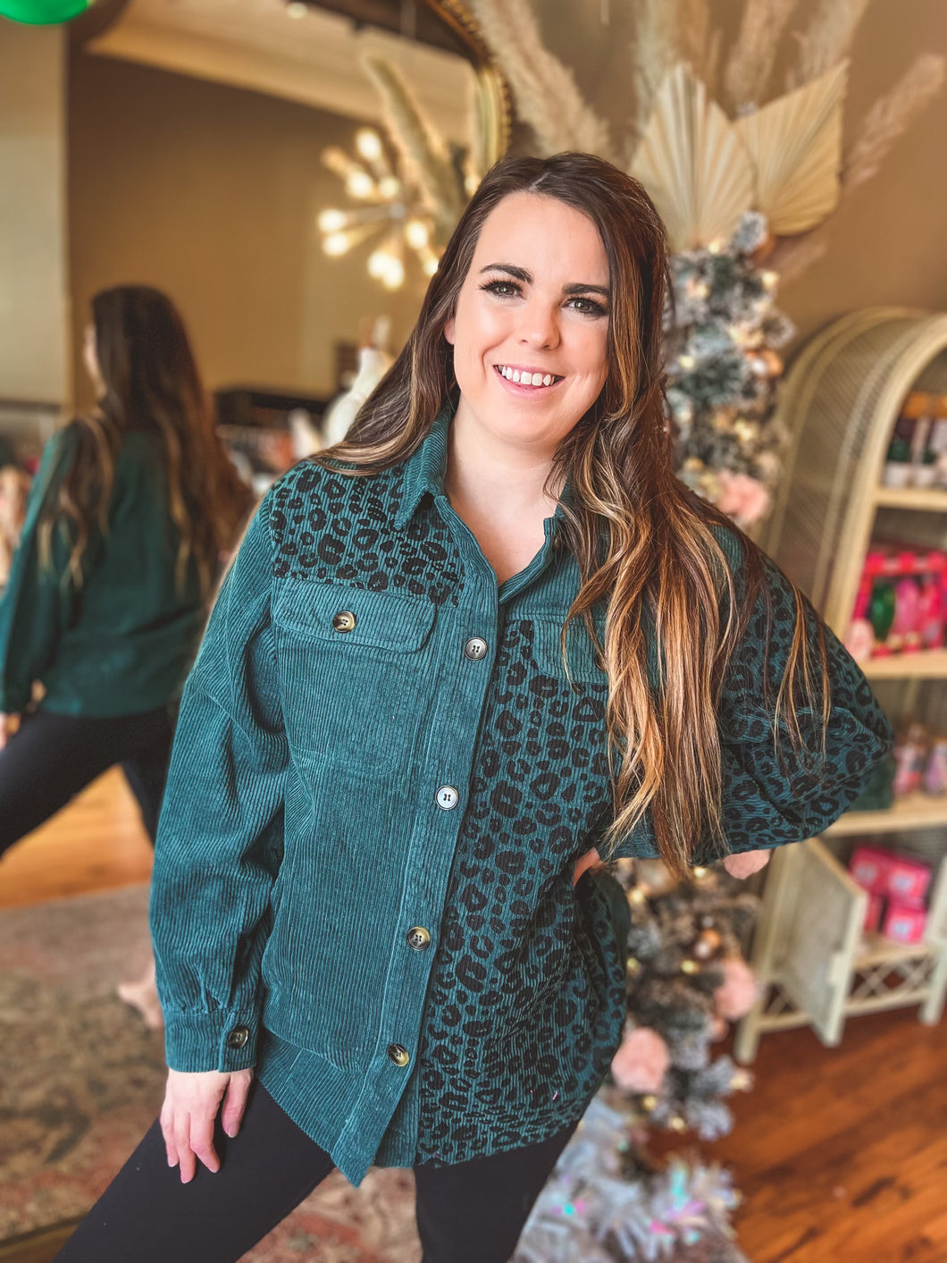 Teal Leopard Jacket