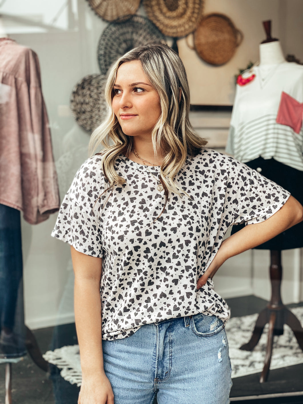 Heart Print Leo Top (REGULAR + CURVY)