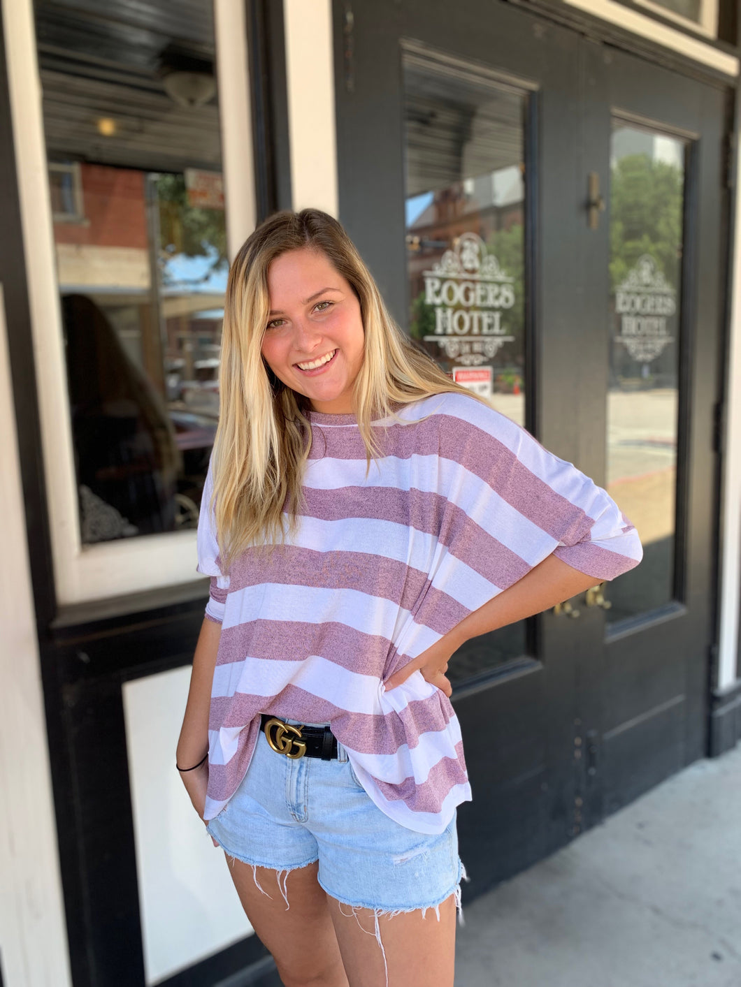 Berry Stripe Top