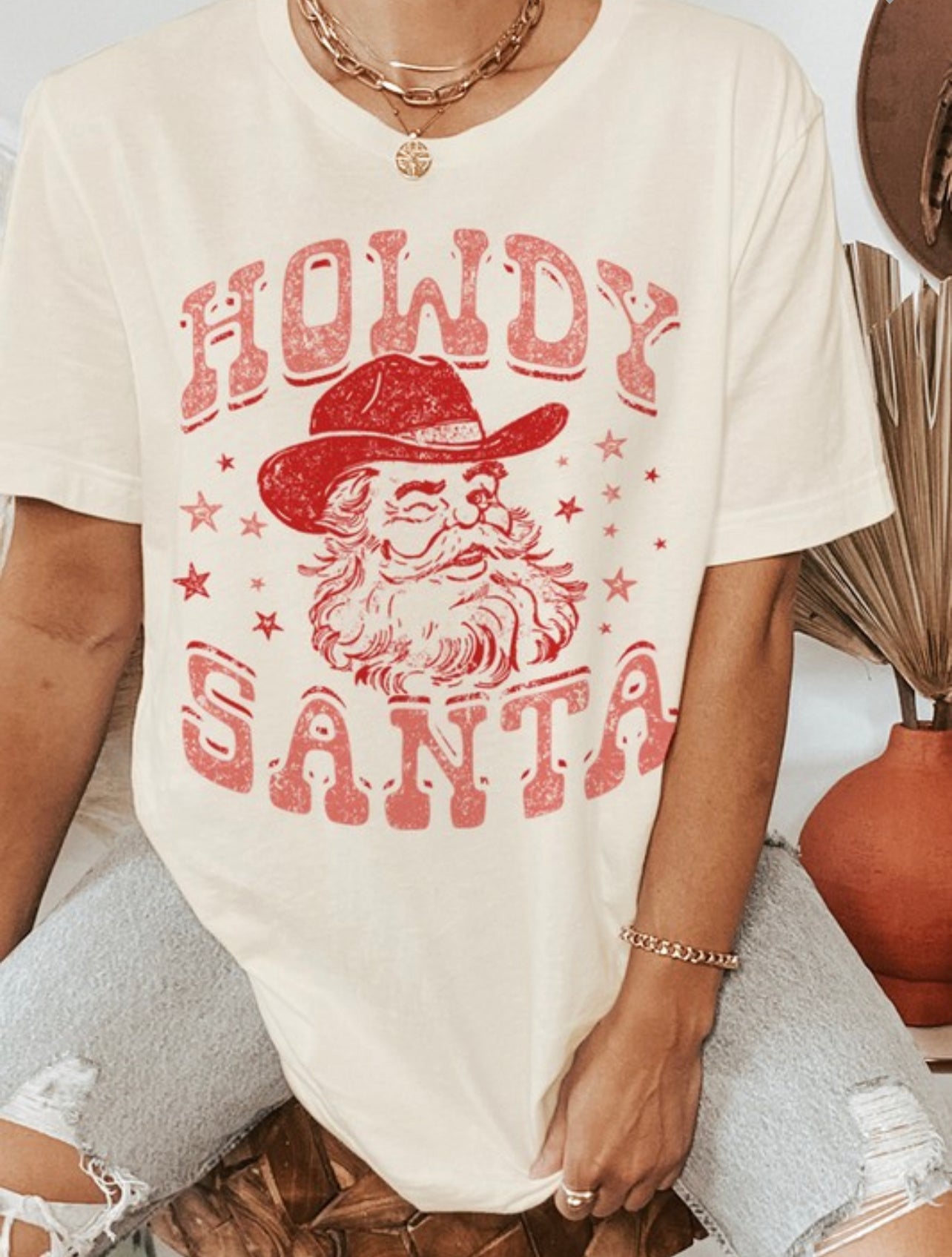Howdy Santa Oversized Tee