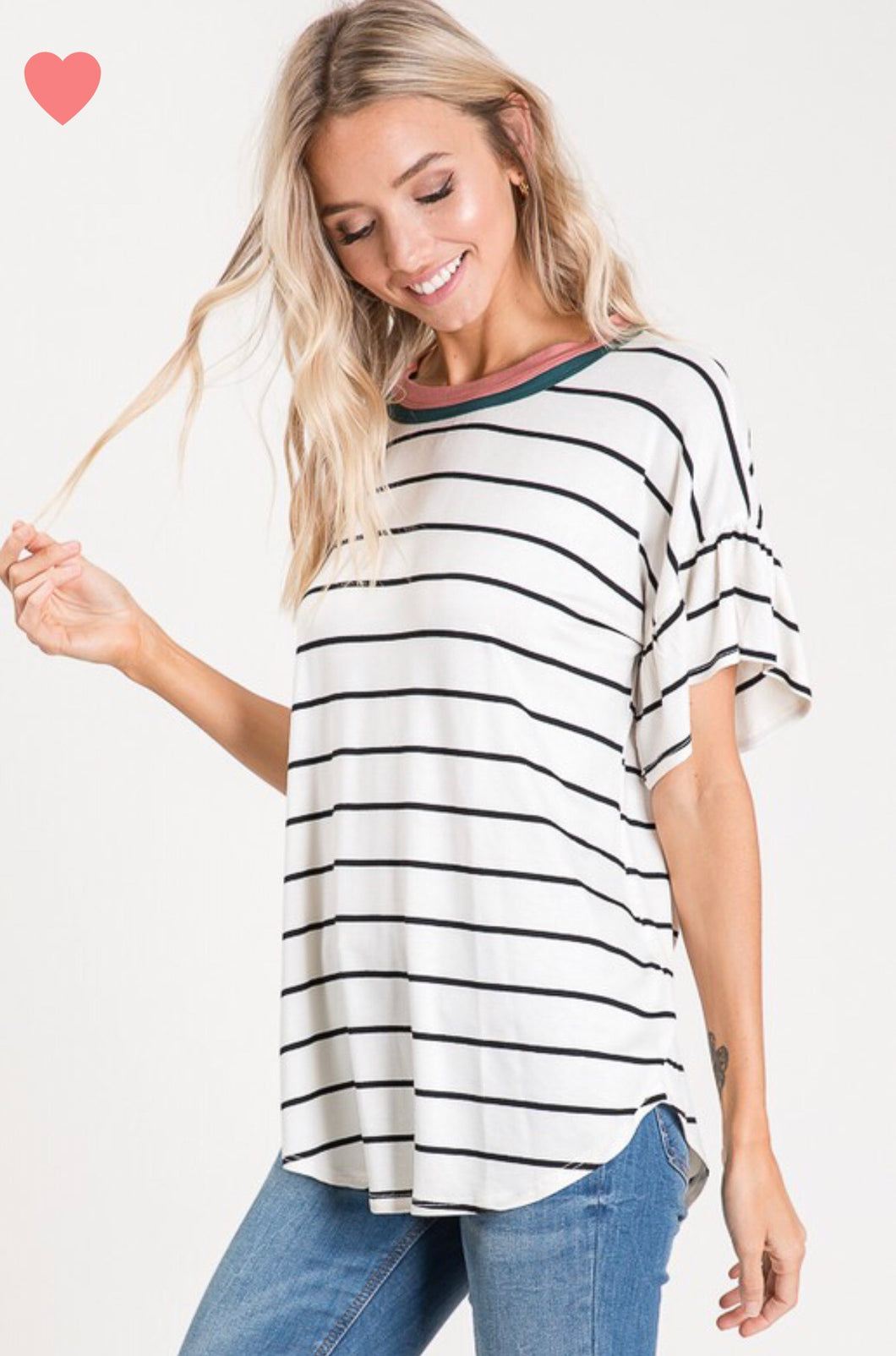 Hunter brick Striped Top