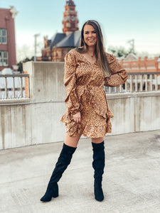 Spotted Satin Date Dress