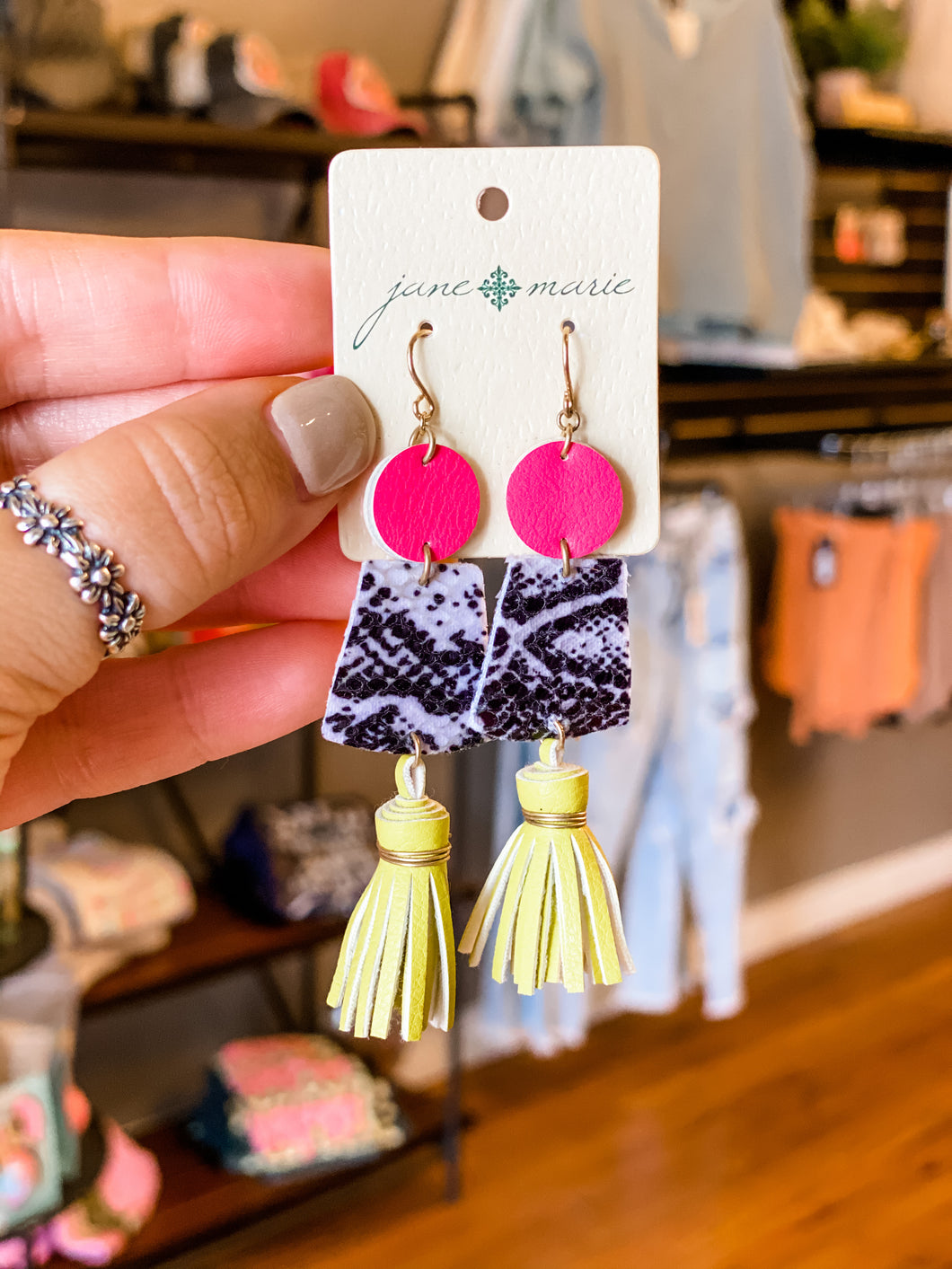 Snakeskin Tassel Earrings