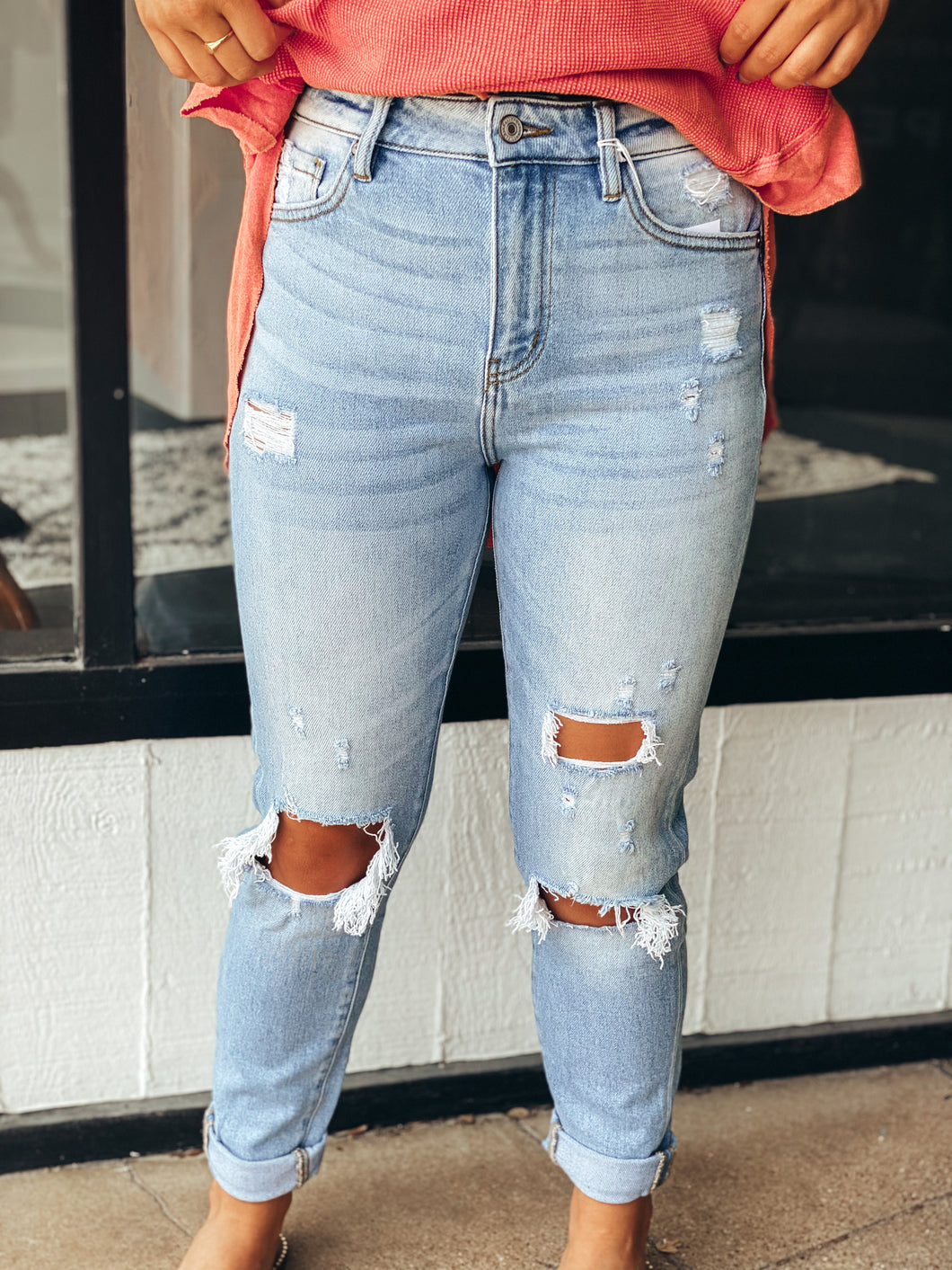 Sammy Distressed Mom Jeans