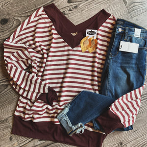 Maroon Striped Waffle
