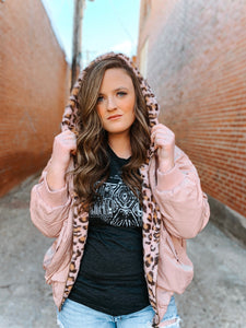 MAUVE REVERSIBLE LEOPARD JACKET