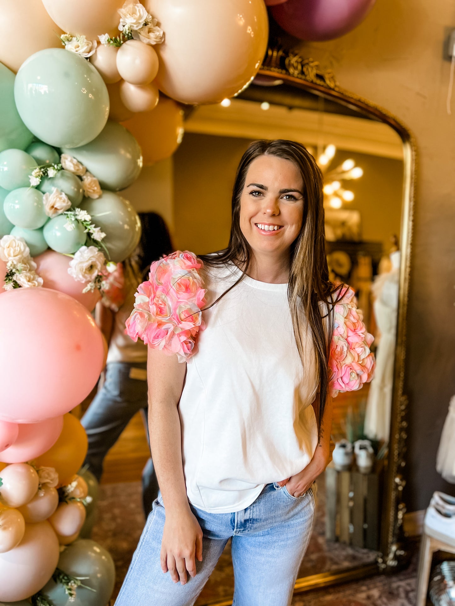 Floral Puff Top