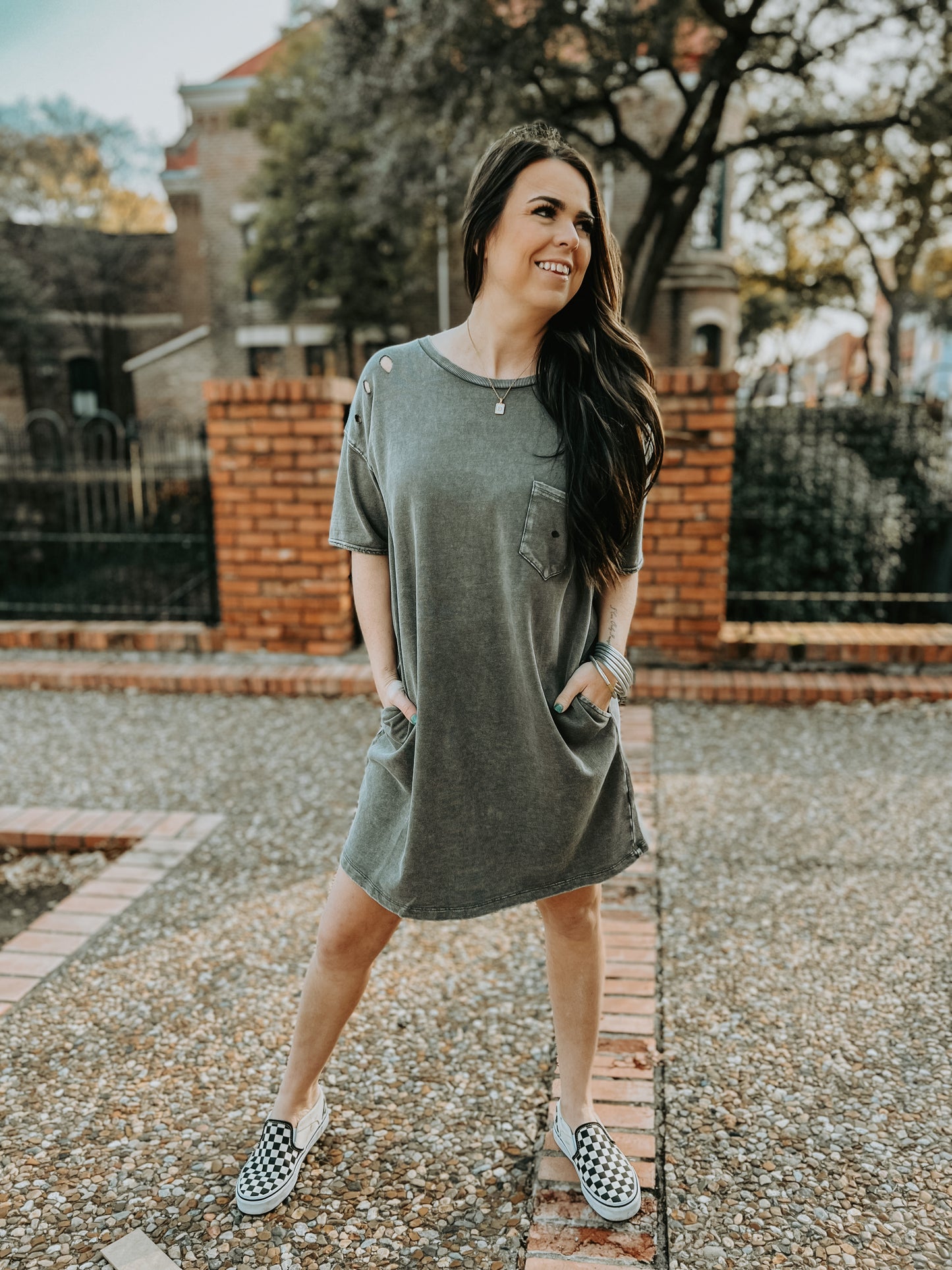 Ash Distressed Tee Dress